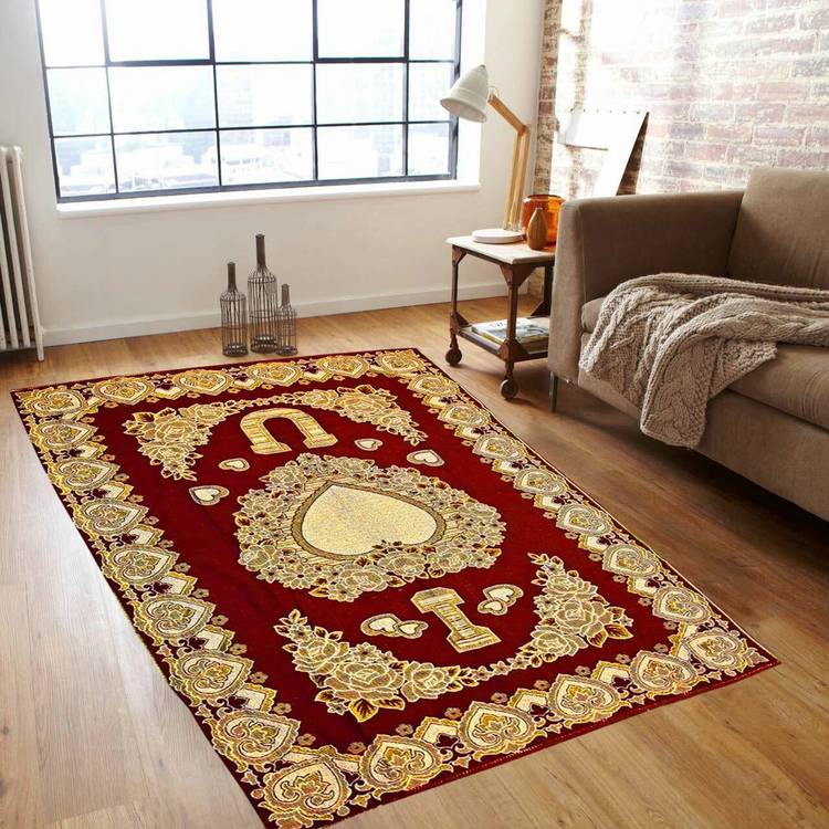 living home Maroon Chenille Carpet