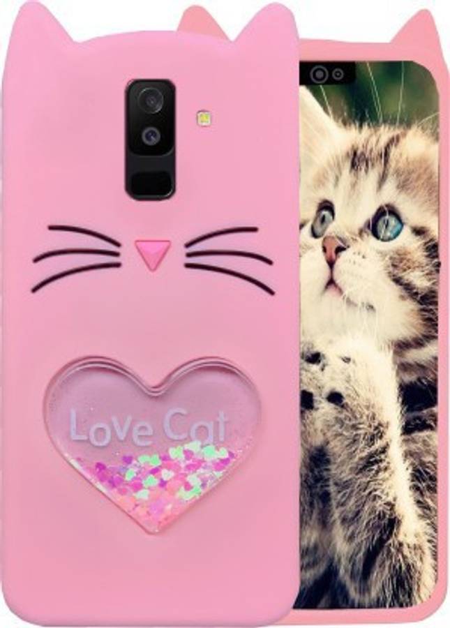 WAVECHOICE Back Cover for Love Cat Girls Soft Silicon Back Cover for Samsung Galaxy J8/A6 Plus