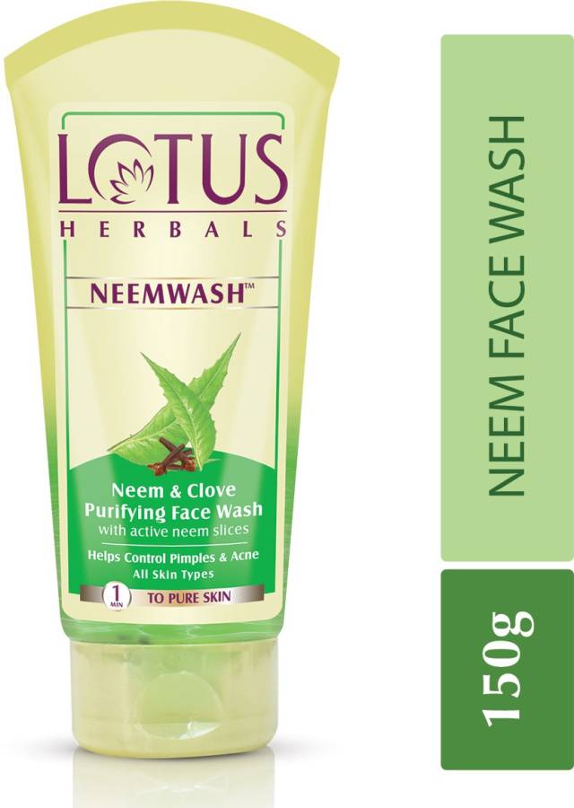 LOTUS HERBALS Neemwash Neem & Clove Purifying  With Active Neem Slices Helps To Control Acne & Pimples With Anti-Bacterial Property Face Wash Price in India