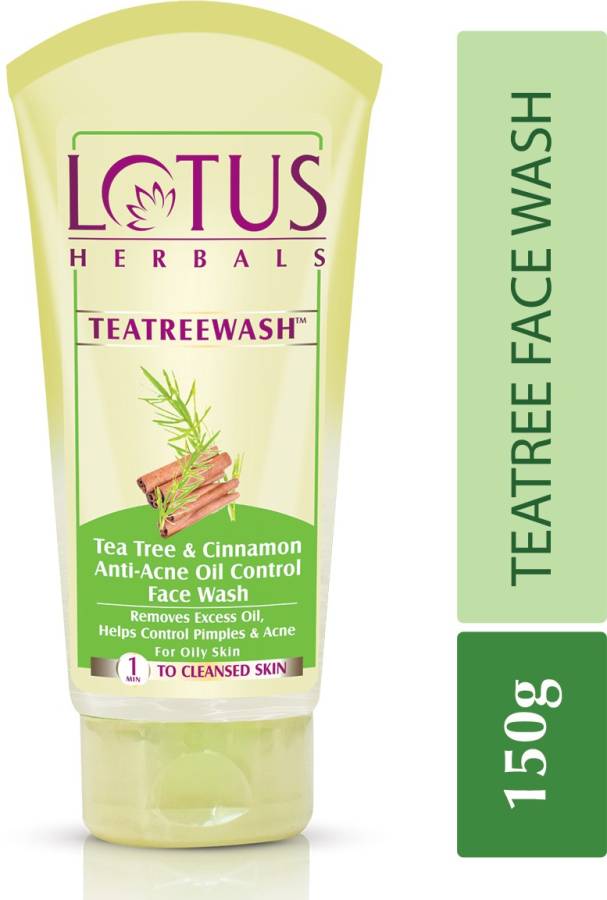 LOTUS HERBALS TeatreeWash Tea Tree & Cinnamon Anti-Acne Oil Control FaceWash Removes Excess Oil, Helps Control Pimples & Acne Face Wash Price in India