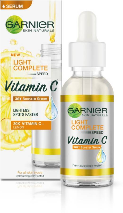 Garnier Skin Naturals Light Complete Vitamin C Booster Serum 30 ml - 3 Days to Spotless, Bright Skin | Light Texture Formula & Non-Oily Face Serum Price in India