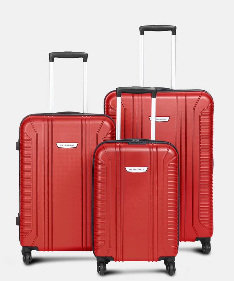 Hard Body Set of 3 Luggage - S02 - Red