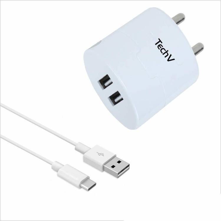 TechV CH310 3.1 A Multiport Mobile Charger with Detachable Cable