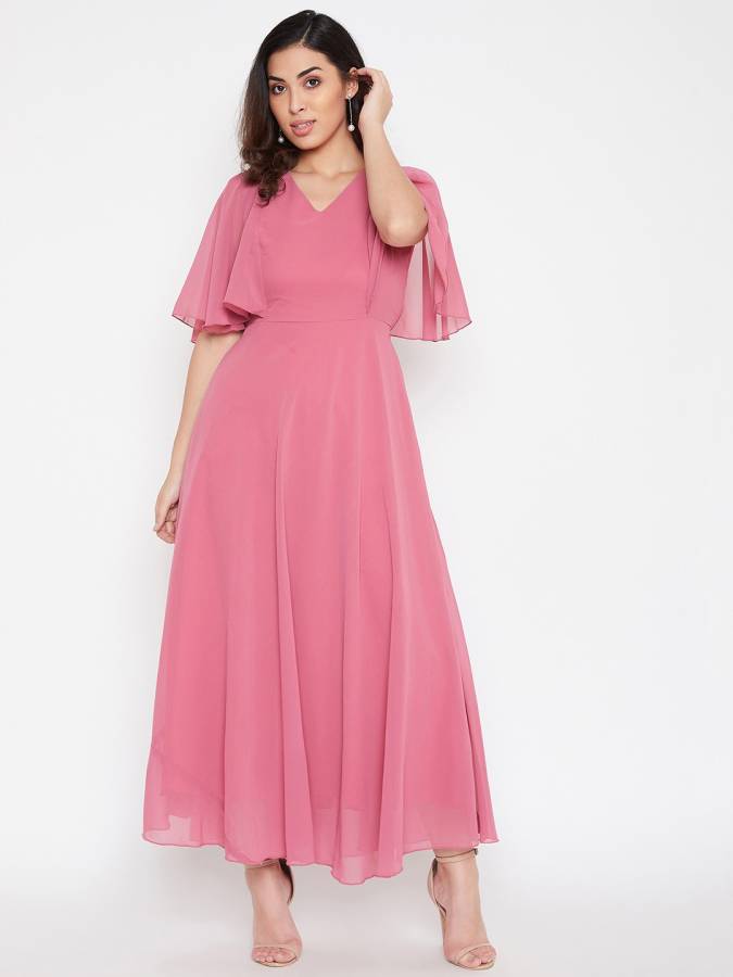 Women Maxi Pink Dress Price in India