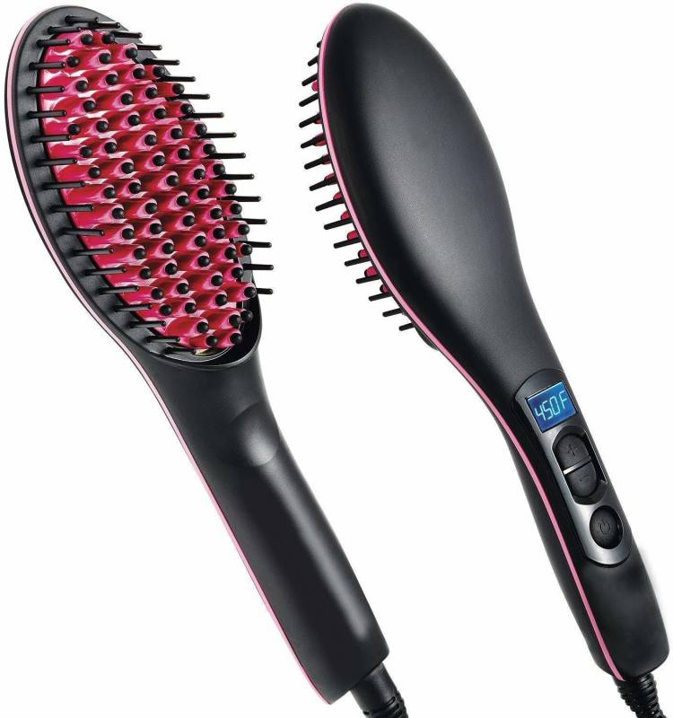 SRYFIT Hair Straightening Brush with LCD Screen Temperature Control Display Hair Electric Comb Brush 3 in 1 Ceramic Fast Hair Straightener For Women's Hair Straightener Price in India
