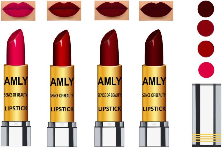 AMLY  Long Stay & Soft Matte Lipstick Combo Set of 4 29Aug38 Price in India