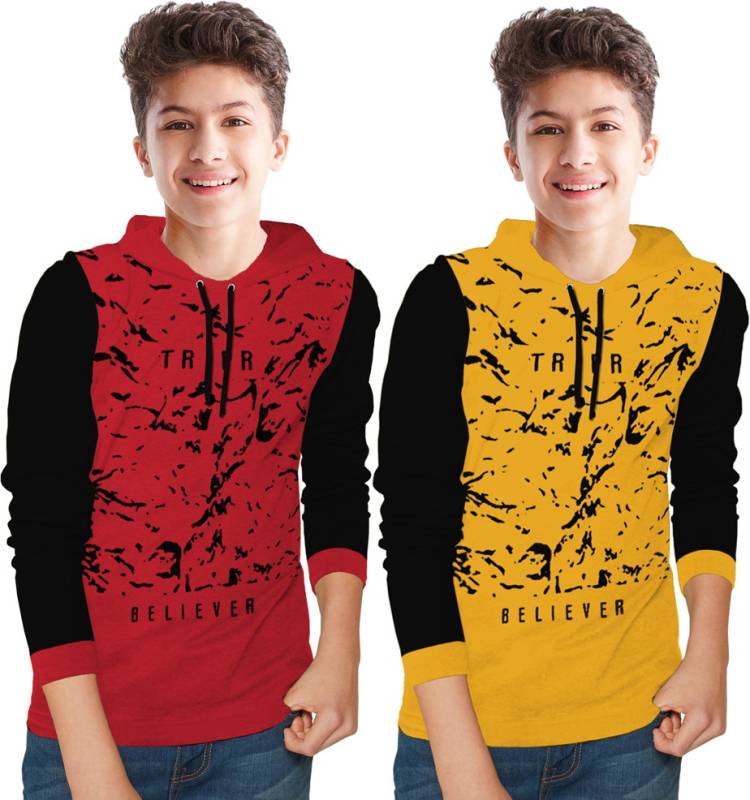 Boys Printed Cotton Blend T Shirt Price in India