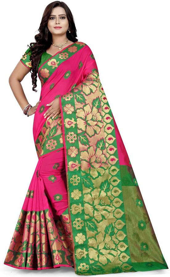 Woven Fashion Silk Blend, Cotton Blend Saree