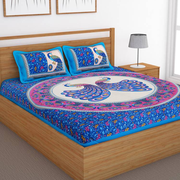 Bedspun 120 TC Cotton Double Printed Bedsheet