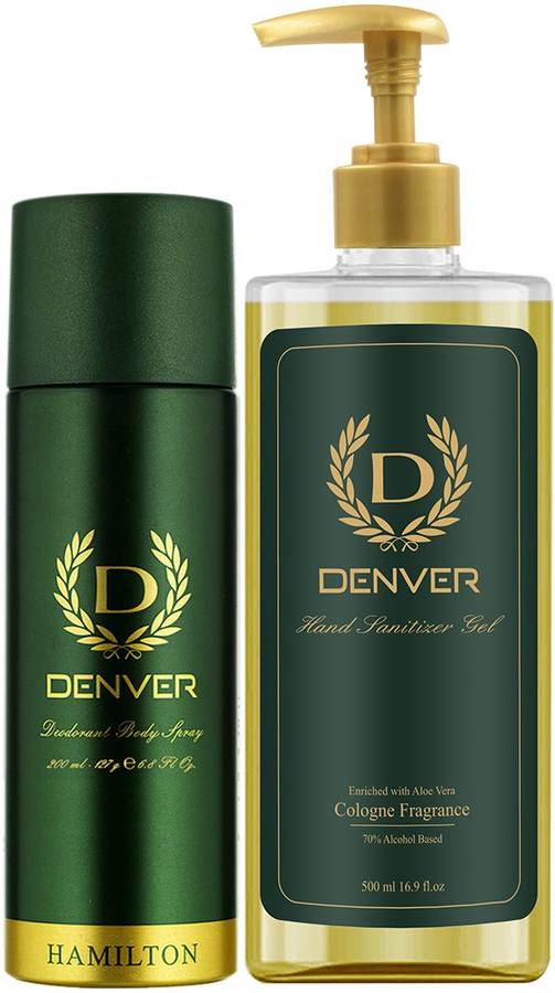 Denver Hamilton Deo 200 Ml & Hand Sanitizer Gel 500 Ml Deodorant Spray  -  For Men & Women