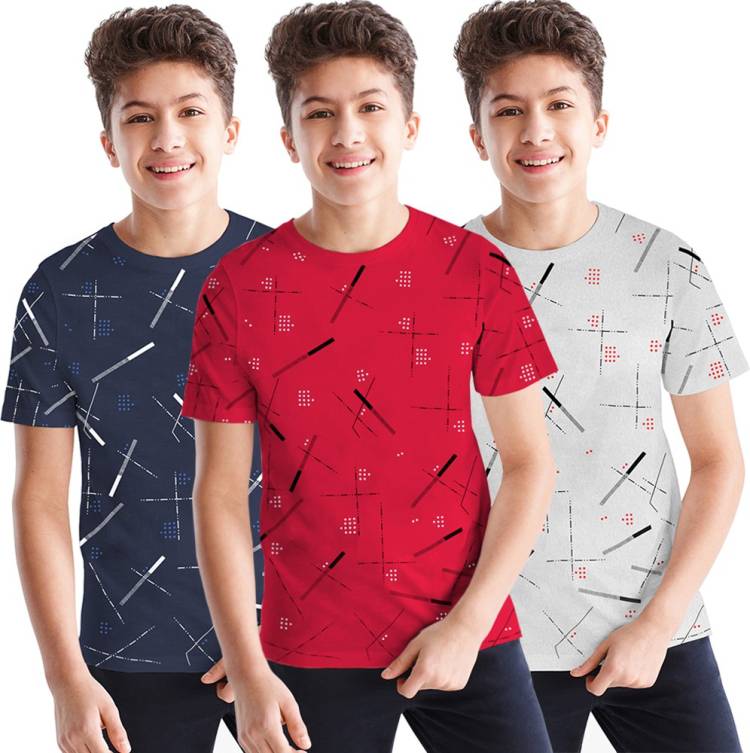 Boys Printed Cotton Blend T Shirt Price in India