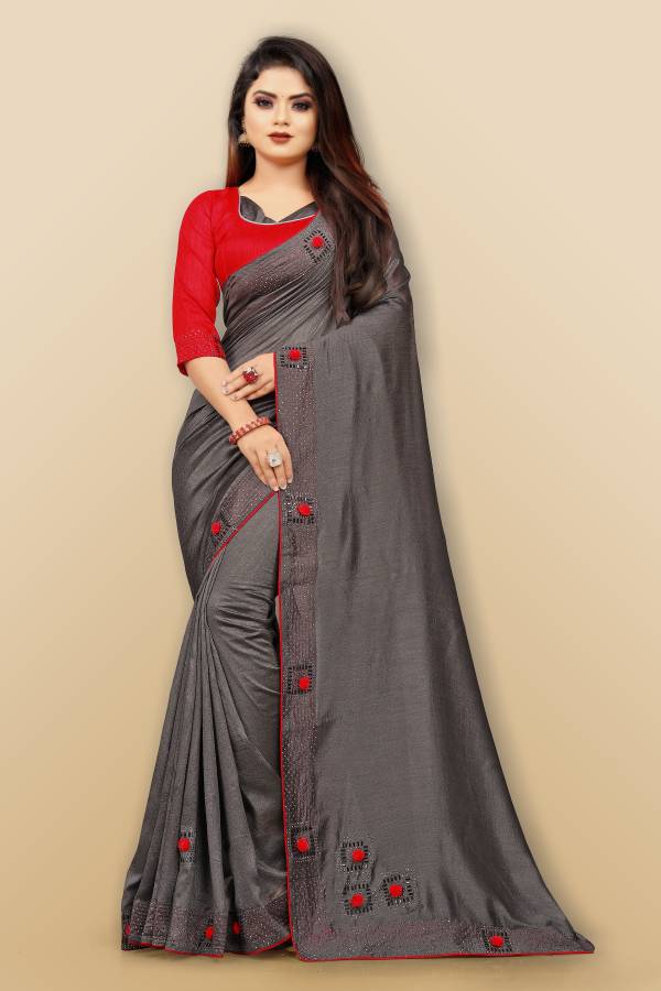Solid Fashion Vichitra Saree