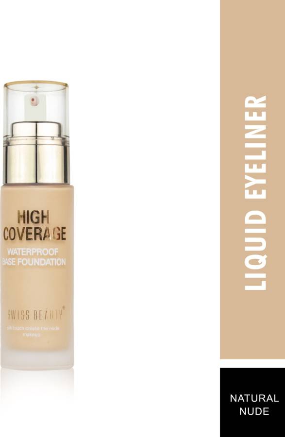 SWISS BEAUTY Waterproof Foundation (High Coverage) Natural Nude  Foundation Price in India