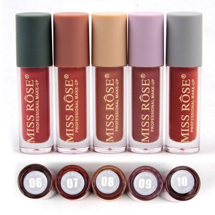 MISS ROSE High quality long lasting professional Makeup Lip Gloss Set of 5 Price in India