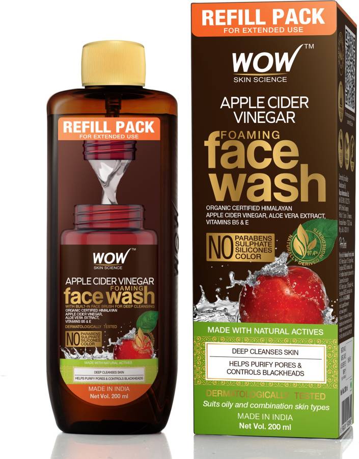 WOW SKIN SCIENCE Wash Refill Certified Himalayan Extended Use - No Parabens, Sulphate, Silicones & Color - 200 ml Face Wash Price in India