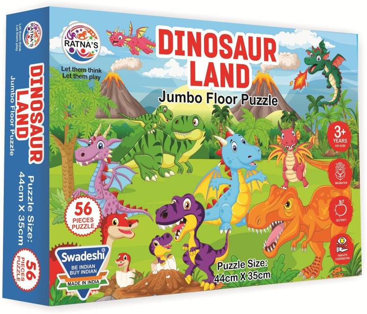 Ratnas Dinosaurland 56 Pieces Jigsaw Puzzle for Kids…