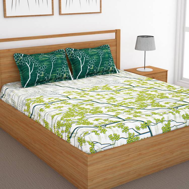 Bedspun 120 TC Cotton Double Abstract Bedsheet