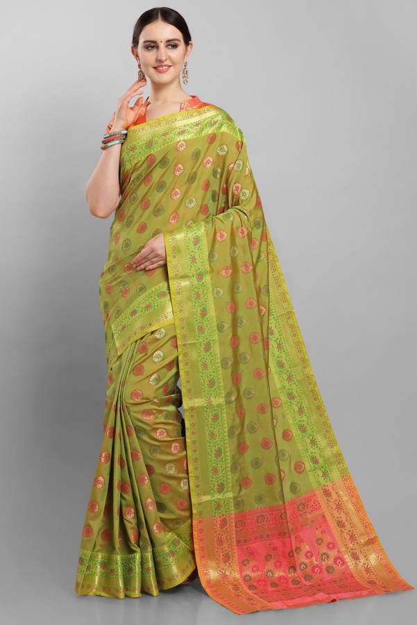 Paisley, Embellished Banarasi Silk Blend Saree