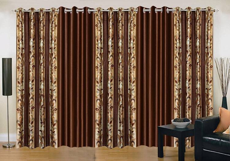 PARADISE HOME DECOR 274.3 cm (9 ft) Polyester Long Door Curtain (Pack Of 5)