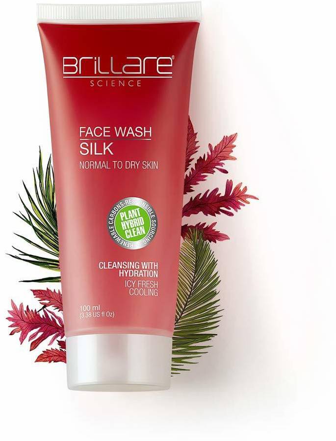 Brillare  Silk For Normal To Dry Skin |  100 ml | Red Algae Extract | Palm Oil |100% Vegan | No Harmful Chemicals Face Wash