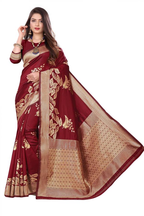 Geometric Print Kanjivaram Poly Silk Saree