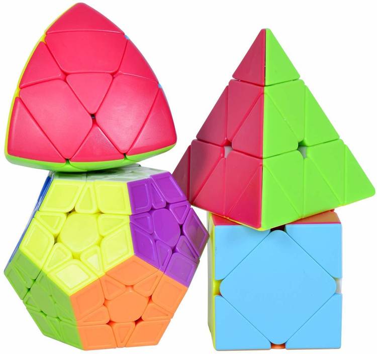 Authfort Combo Set of QiYi Speedcubing Bundle Pyraminx Megaminx Mastermorphix Skewb Cubes