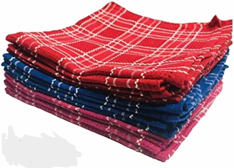 AKIN Premium Quality, Highly Absorbent Big Size 19X19inch 100% Cotton Multipurpose Kitchen, Chapatis Napkin and cleaning, Cloth, Duster (5 pieces_Multi Color Striped) (White, 21X21 inch) Multicolor Napkins