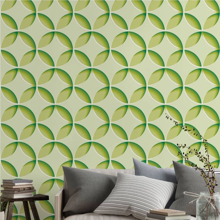 Asian Paints Large EzyCR8 P&S Circular Geometry - Hues of Green  Sticker