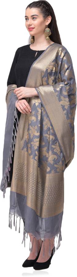 Silk Blend Animal Print, Woven Multicolor Women Dupatta