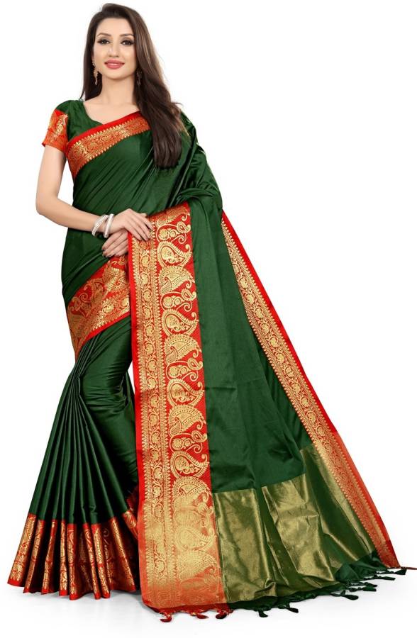 Paisley Fashion Cotton Silk Saree Price in India