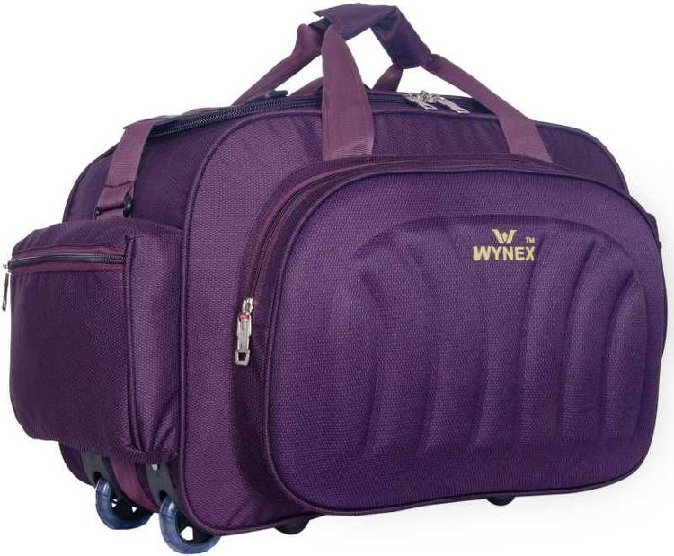 40 L Strolley Duffel Bag - Waterproof Polyester Lightweight Travel Duffel Bag for men and women - Purple - Regular Capacity