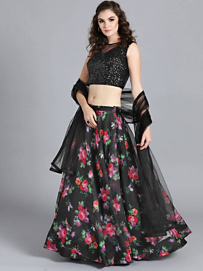 Digital Print Semi Stitched Lehenga Choli Price in India