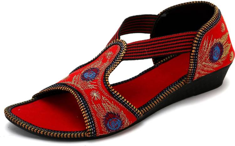 Women Red Flats Sandal Price in India
