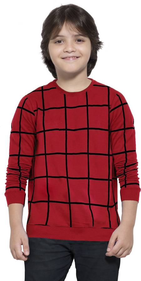 Boys Checkered Pure Cotton T Shirt Price in India