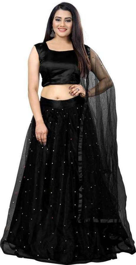 Embellished Semi Stitched Lehenga & Crop Top