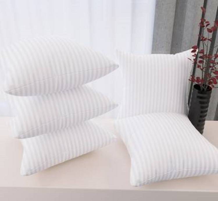 NISHTHA TEX Polyester Fibre Stripes Fillers set of 5 Pillow 16 x 16 inch / 40 x 40 cm pillow Cushion Polyester Fibre Stripes Cushion Pack of 5