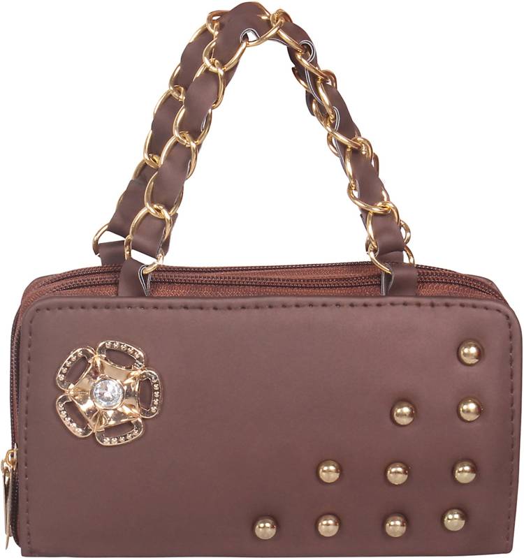 Party, Casual, Formal Brown  Clutch  - Regular Size Price in India