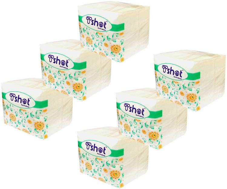 Tshot Paper Napkin 600 Soft Tissue Paper (Premium Quality) ( Pack OF 6) White Napkins