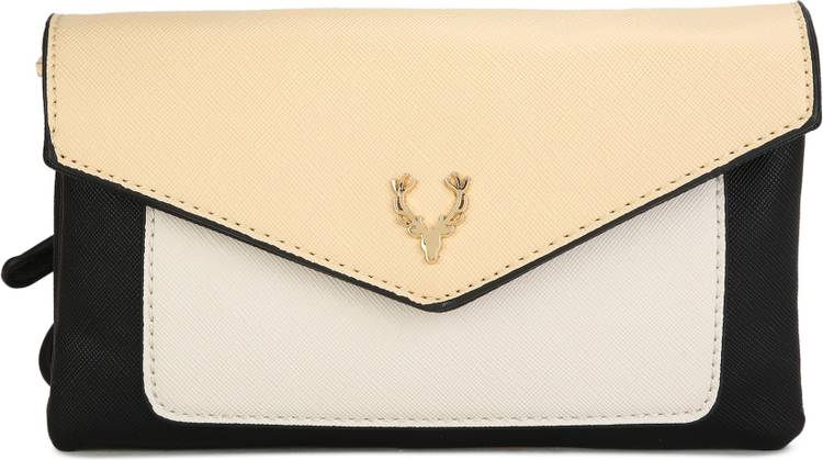 Black, Beige Women Clutch