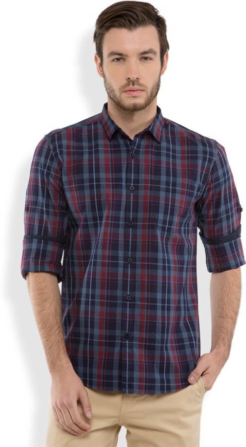| Men Slim Fit Checkered Casual Shirt Price in India