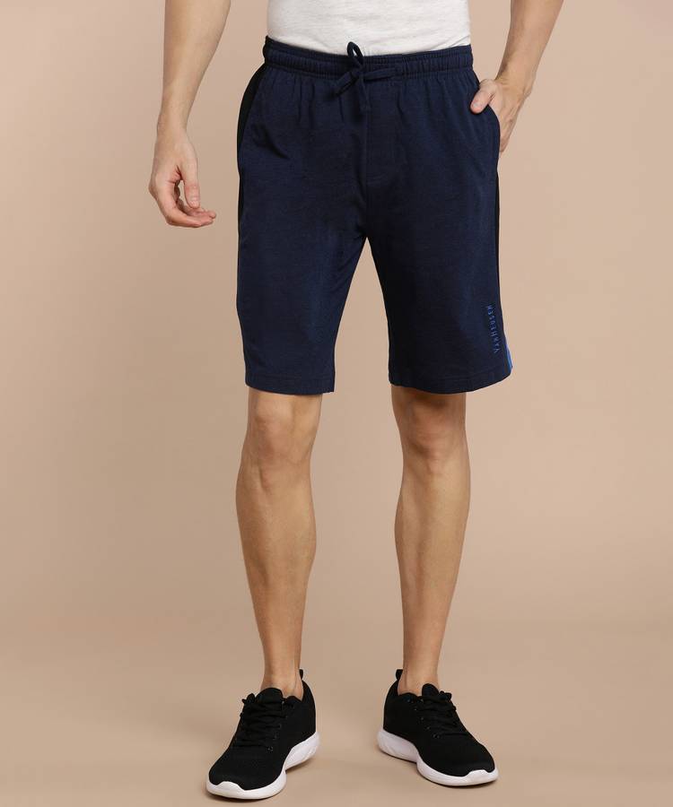 Solid Men Blue Regular Shorts