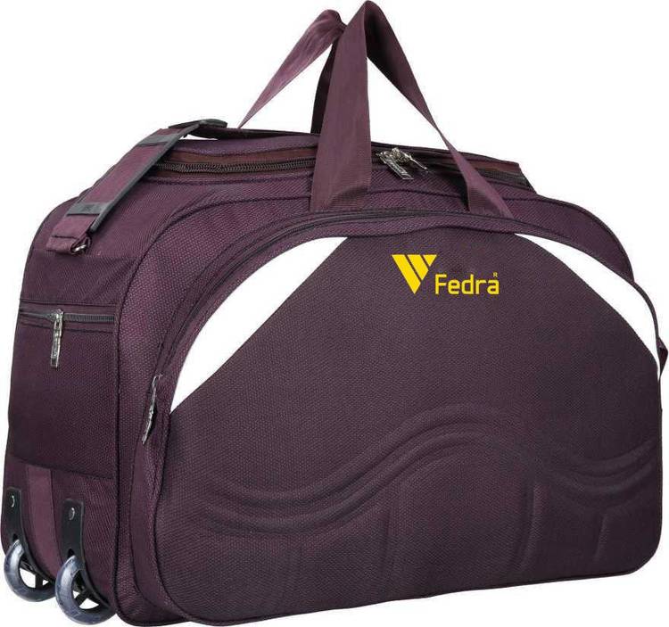 FEDRA (Expandable) (Expandable) Waterproof Polyester Lightweight 40 L Luggage with 2 Wheels (purple) Duffel Strolley Bag