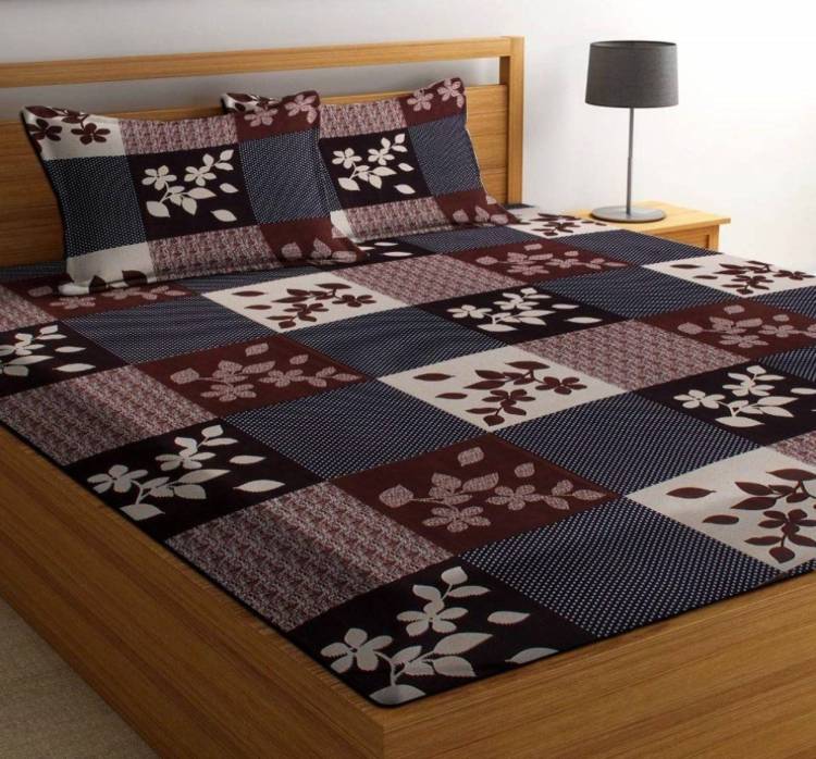 Exopick 120 TC Cotton Double Checkered Bedsheet