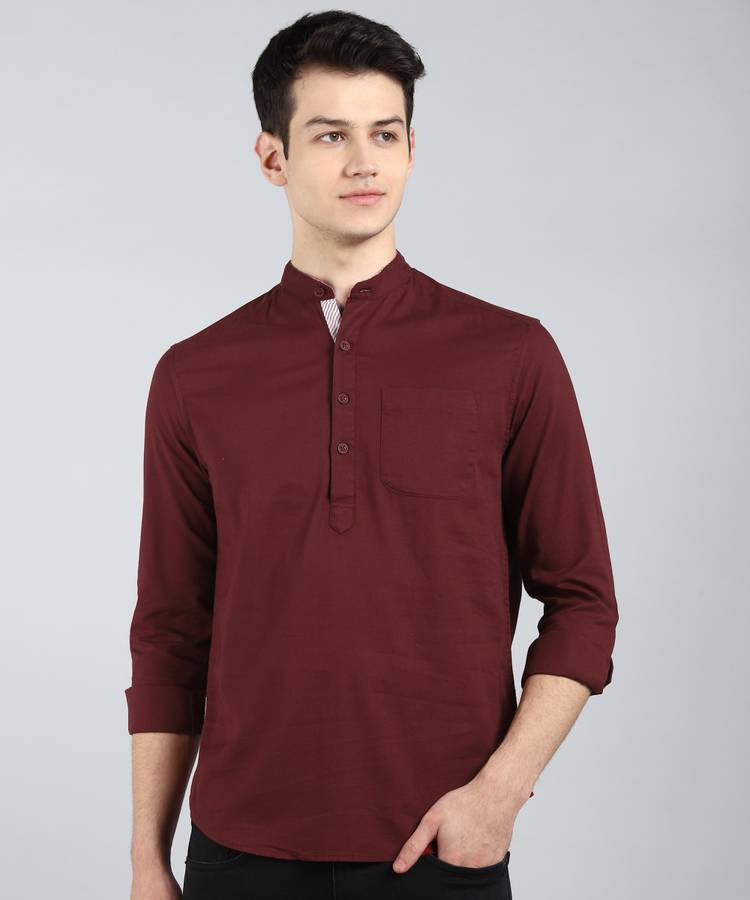 Men Slim Fit Self Design Casual Shirt