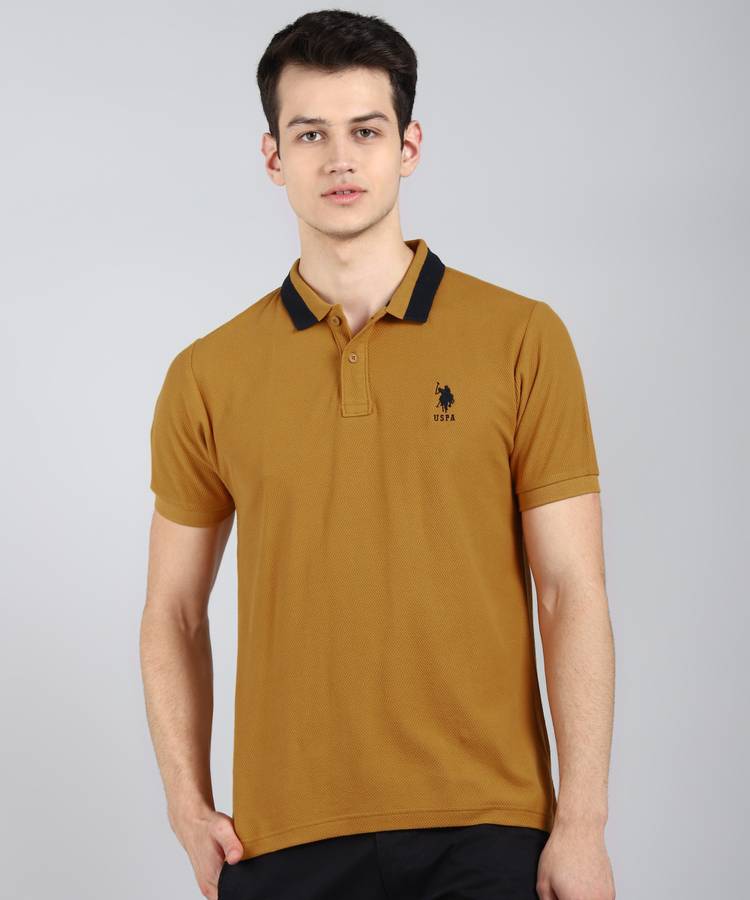 Solid Men Polo Neck Multicolor T-Shirt