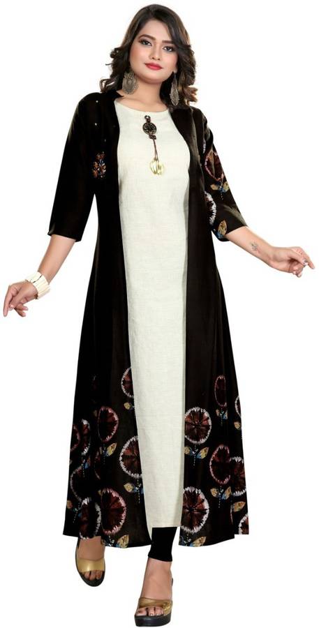 Women Printed Cotton Silk A-line Kurta