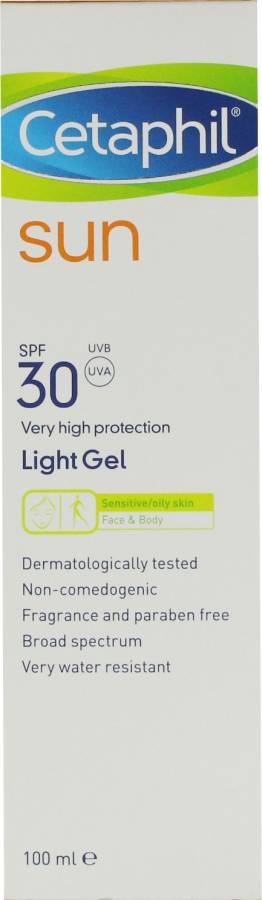 Cetaphil Sun SPF30 Very High Protection Light Gel 100ml - SPF 30 Price in India