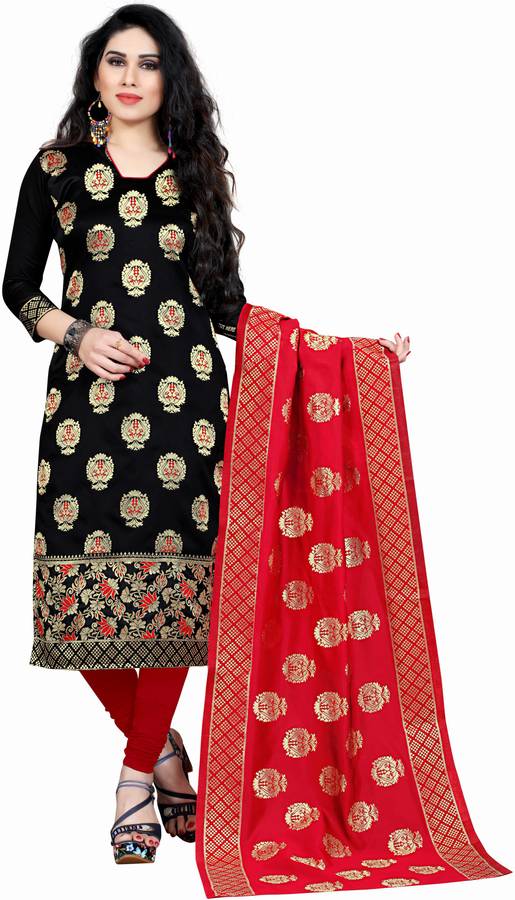 Shivanya Fashion Cotton Solid, Applique Salwar Suit Material