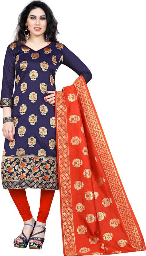 Cotton Solid, Applique Salwar Suit Material