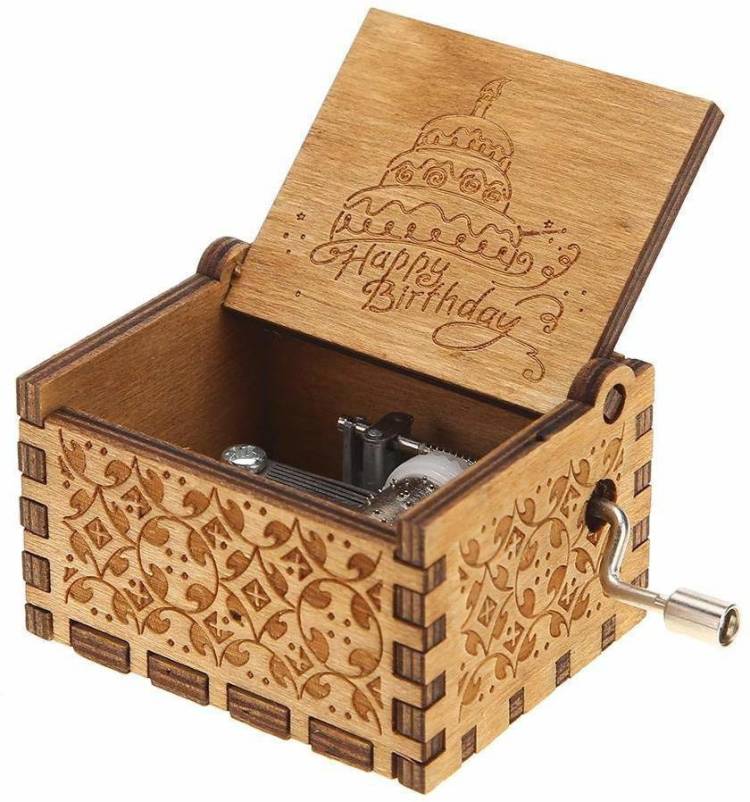 caaju Wooden Music Box Happy Birthday Instrument